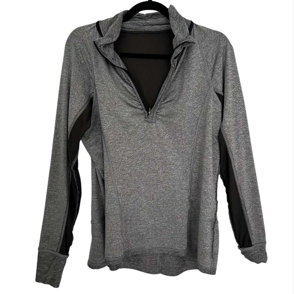 C9 CHAMPION Women’s Active Pullover Gray/Black Thumbholes 1/4 Zip Semi-Fitted XL - Picture 3 of 15